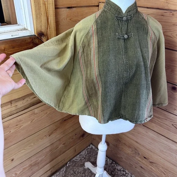 Vintage Boxy Doleman Sleeve Thai Cotton Boho Top Festival Hippie Womens Medium - Picture 5 of 13